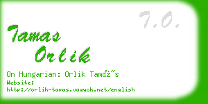 tamas orlik business card